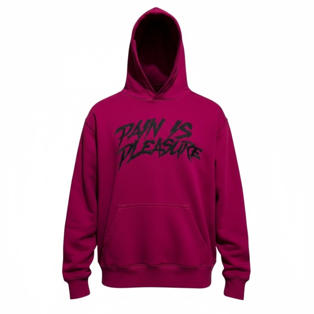 RtA pain is pleasure men’s Hoodie sweatshirt magenta dark pink size‎ small
